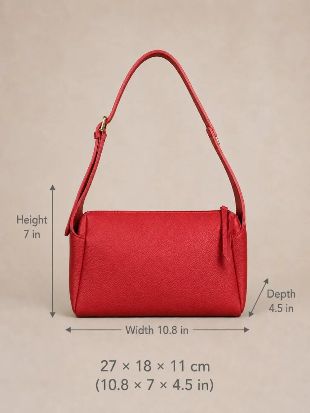 Italian Leather Red Shoulder Bag, Leather Crossbody Purse
